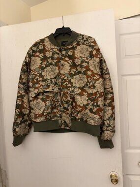 Forever 21 Men's Floral Print Bomber Jacket, Sz L, NWOT